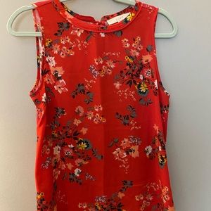 Sleeveless floral Loft blouse